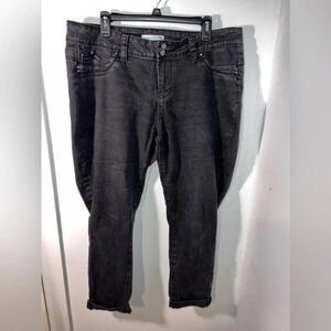 YMI wanna better butt, 18, black, stretch cuffed button zip, 5 pocket denim